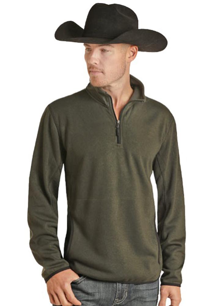 Mens Heather Knit 1/4Zip Pullover