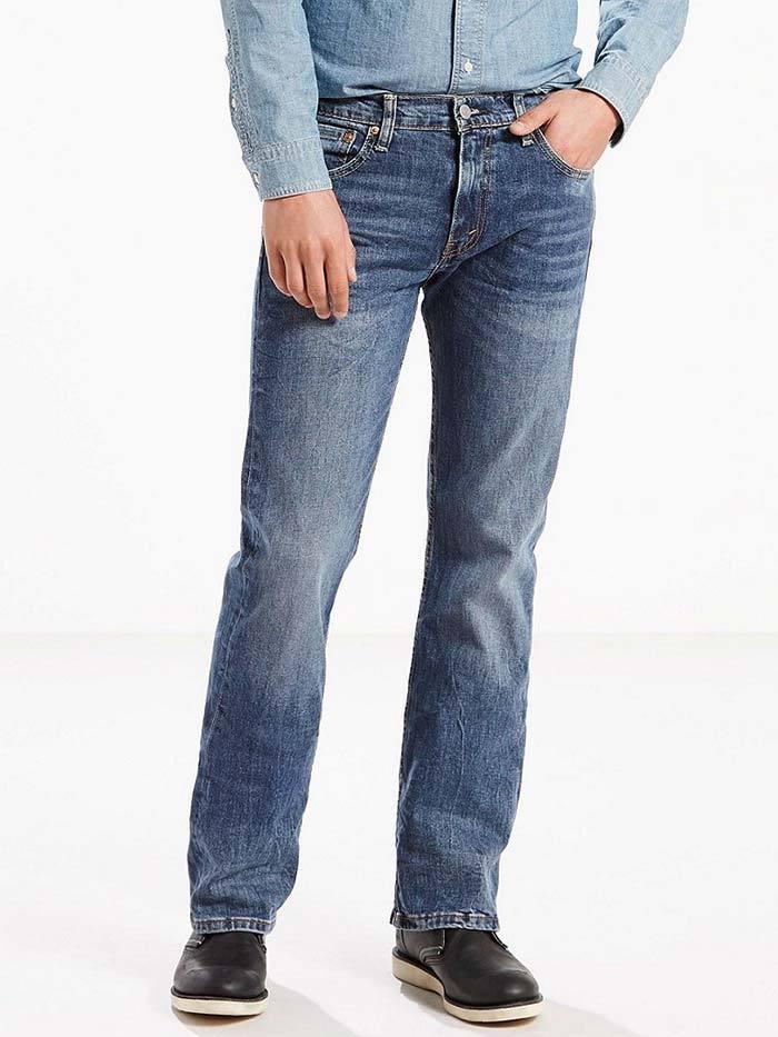 Mens Levi 527 Slim-Fit Boot-Cut Black Stone Wash Jeans | Renegade Stores