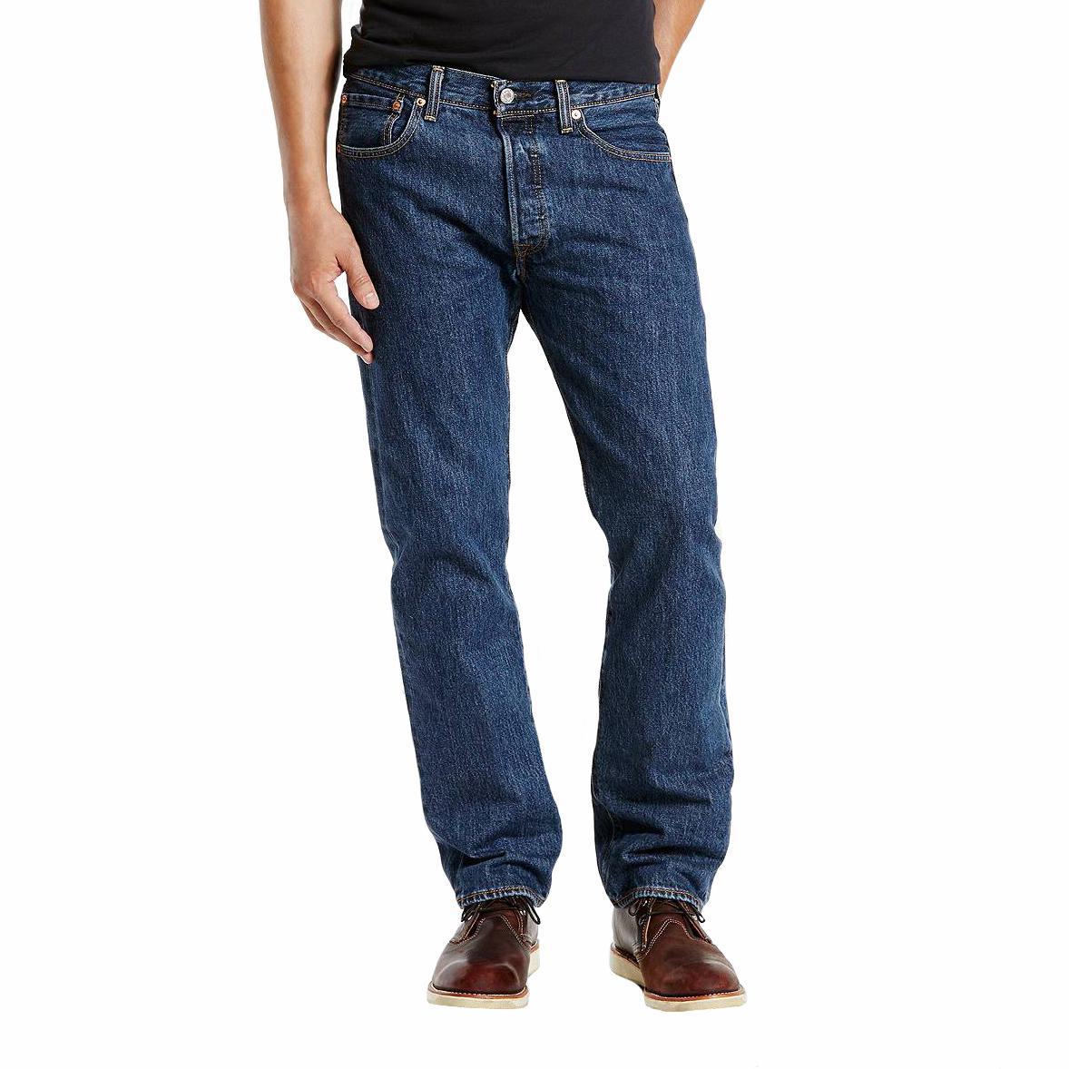 Mens Levi 501 Button-Fly Dark Stonewashed Jeans | Renegade Stores